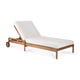 Chaise longue de Jardin ajustable Jack - Teck - coussin tissu Off White