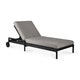 Chaise longue de Jardin ajustable Jack - Teck vernis noir- coussin tissu Mocha