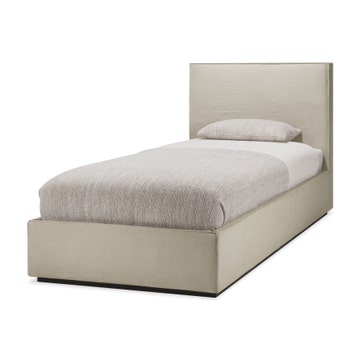 Lit Revive - tissu en lin Sand - matelas 90x200 - sans lattes - déhoussable