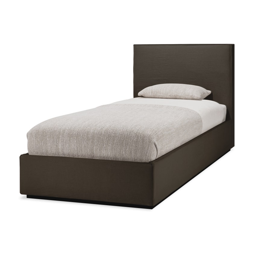 Lit Revive - tissu en lin Grey - matelas 90x200 - sans lattes - déhoussable Lit Revive - tissu en lin Grey - matelas 90x200 - sans lattes - déhoussable