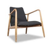 Fauteuil CARACAS naturel en tissu noir Fauteuil CARACAS naturel en tissu noir