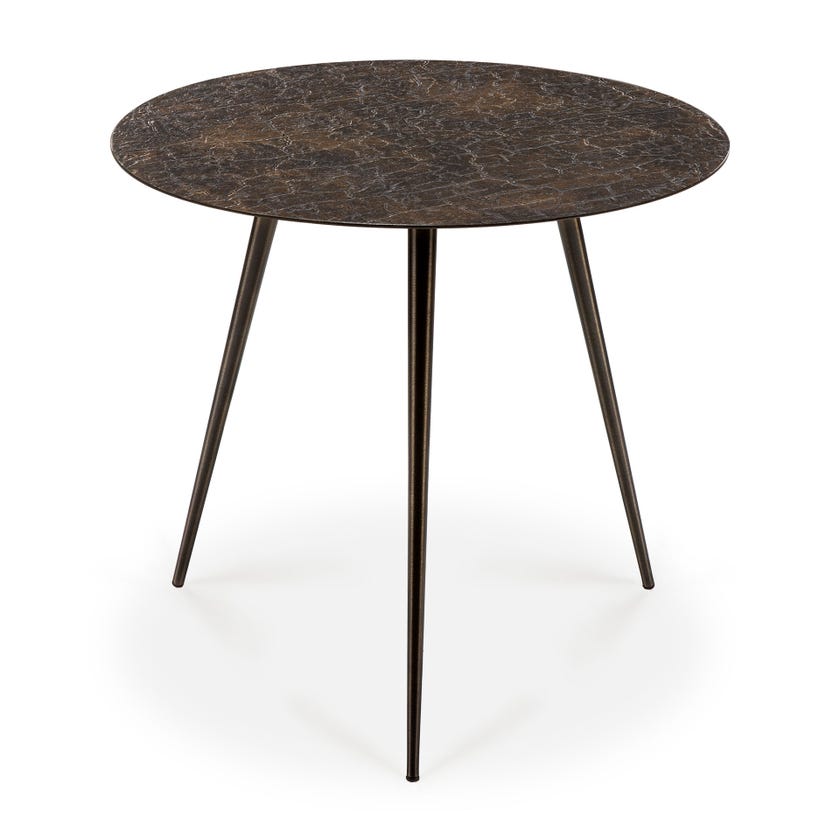 Table basse LUNA d'Ethnicraft, Ø50 x H.45 cm, Lave, Whisky Table basse LUNA d'Ethnicraft, Ø50 x H.45 cm, Lave, Whisky