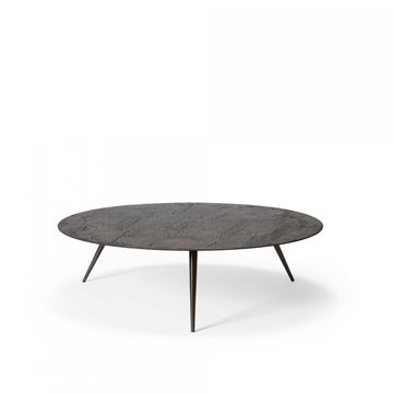 Table basse LUNA d'Ethnicraft, Ø80 x H.35 cm, Lave, Whisky