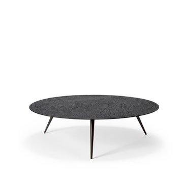 Table basse LUNA d'Ethnicraft, Ø80 x H.35 cm, Lave, Noir
