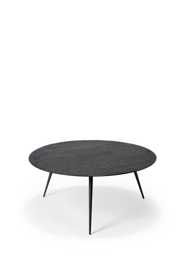Table basse LUNA d'Ethnicraft, Ø80 x H.35 cm, Lave, Noir Table basse LUNA d'Ethnicraft, Ø80 x H.35 cm, Lave, Noir