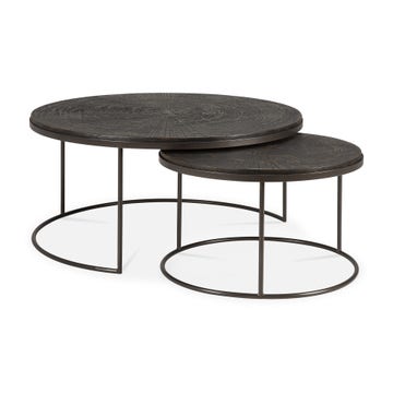 Table basse gigogne Nesting - Minerals - Slice Umber - rond - set de 2