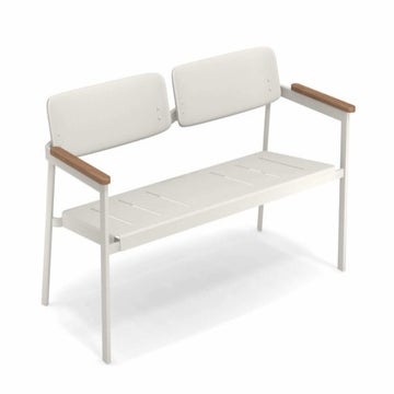 Banc 2 places avec dossier SHINE de Emu, Blanc mat