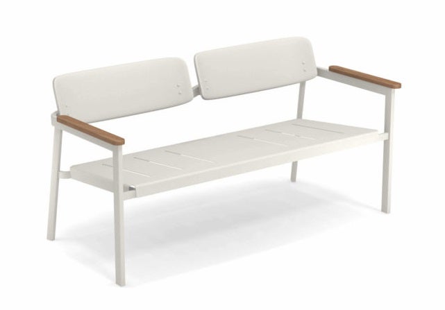 Banc 2 places avec dossier SHINE de Emu, Blanc mat Banc 2 places avec dossier SHINE de Emu, Blanc mat