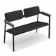 Banc 2 places avec dossier SHINE, Noir