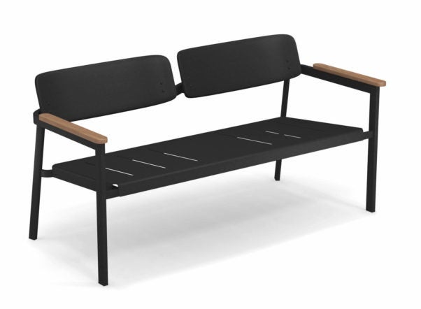 Banc 2 places avec dossier SHINE de Emu, Noir Banc 2 places avec dossier SHINE de Emu, Noir