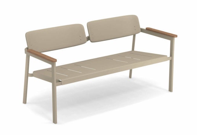 Banc 2 places avec dossier SHINE de Emu, Marron d'Inde Banc 2 places avec dossier SHINE de Emu, Marron d'Inde