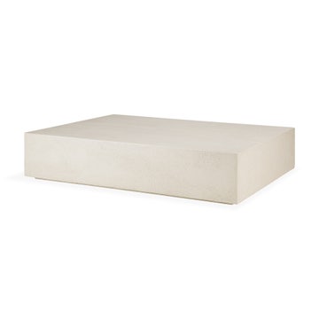 Table basse ELEMENTS d'Ethnicraft, Microciment, Blanc cassé, 120 x 90