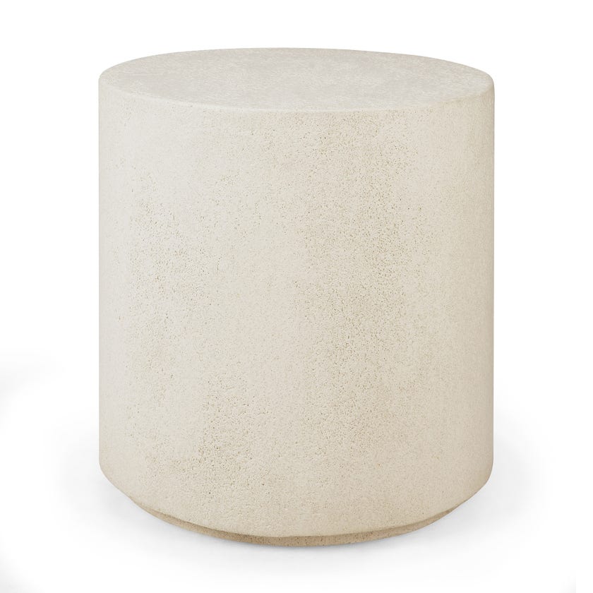 Table d'appoint Elements - Microciment - Blanc cassé - ronde Table d'appoint Elements - Microciment - Blanc cassé - ronde