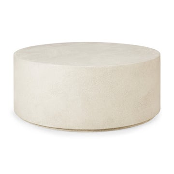 Table basse ELEMENTS d'Ethnicraft, Microciment, Blanc cassé,,ronde D.80cm