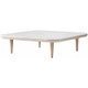 Table basse FLY SC11 de &Tradition, Piétement chêne blanchi et plateau marbre Bianco Carrara