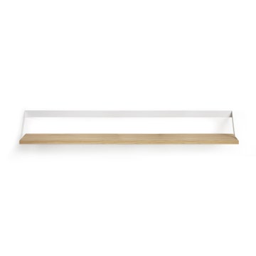Étagère murale RIBBON d'Ethnicraft, 140 cm, Structure blanche, Plateau chêne huilé