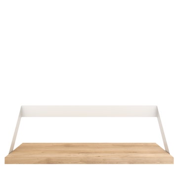 Étagère murale RIBBON d'Ethnicraft, 70 cm, Structure blanche, Plateau chêne huilé
