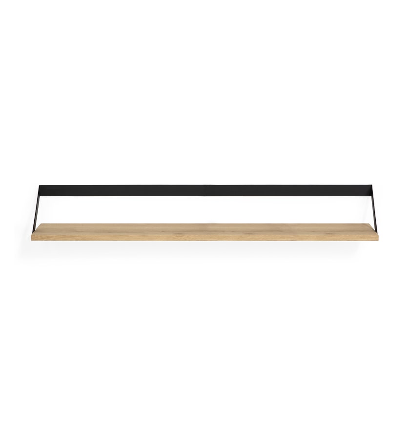 Étagère murale RIBBON d'Ethnicraft, 140 cm, Structure noire, Plateau chêne huilé