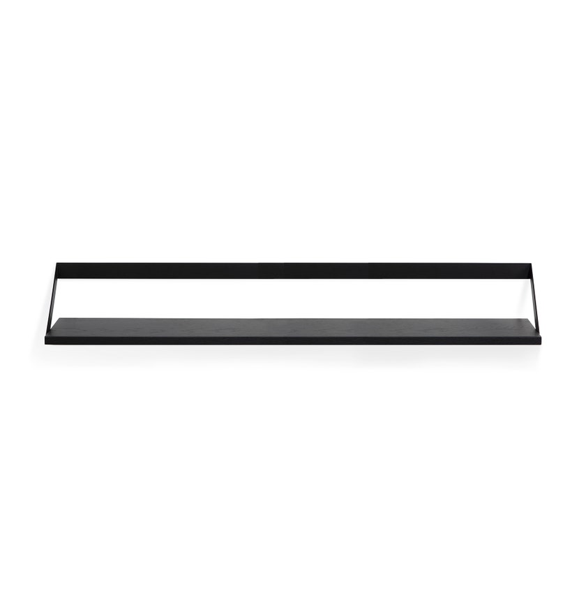 Étagère murale RIBBON d'Ethnicraft, 140 cm, Structure noire, Plateau chêne teinté noir
