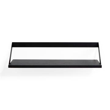 Étagère murale RIBBON d'Ethnicraft, 70 cm, Structure noire, Plateau chêne teinté noir