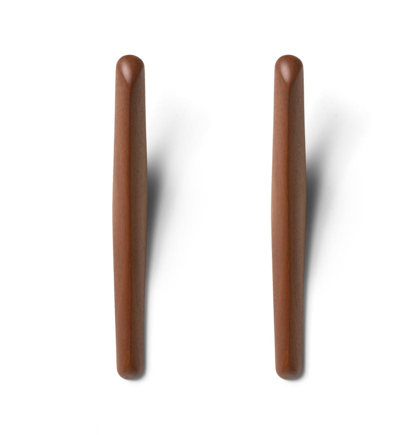 Porte-manteaux mural PI d'Ethnicraft, Lot de 2, Acajou massif vernis