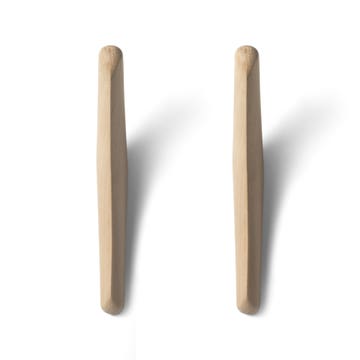 Porte-manteaux mural PI d'Ethnicraft, Lot de 2, Sycomore massif vernis