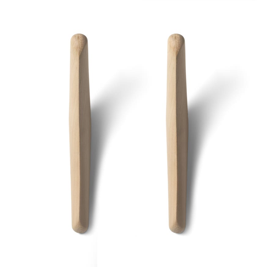 Porte-manteaux mural PI d'Ethnicraft, Lot de 2, Sycomore massif vernis