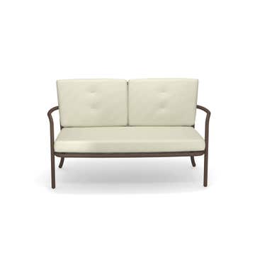 Canapé ATHENA de Emu, structure métal marron d'inde avec coussin écru