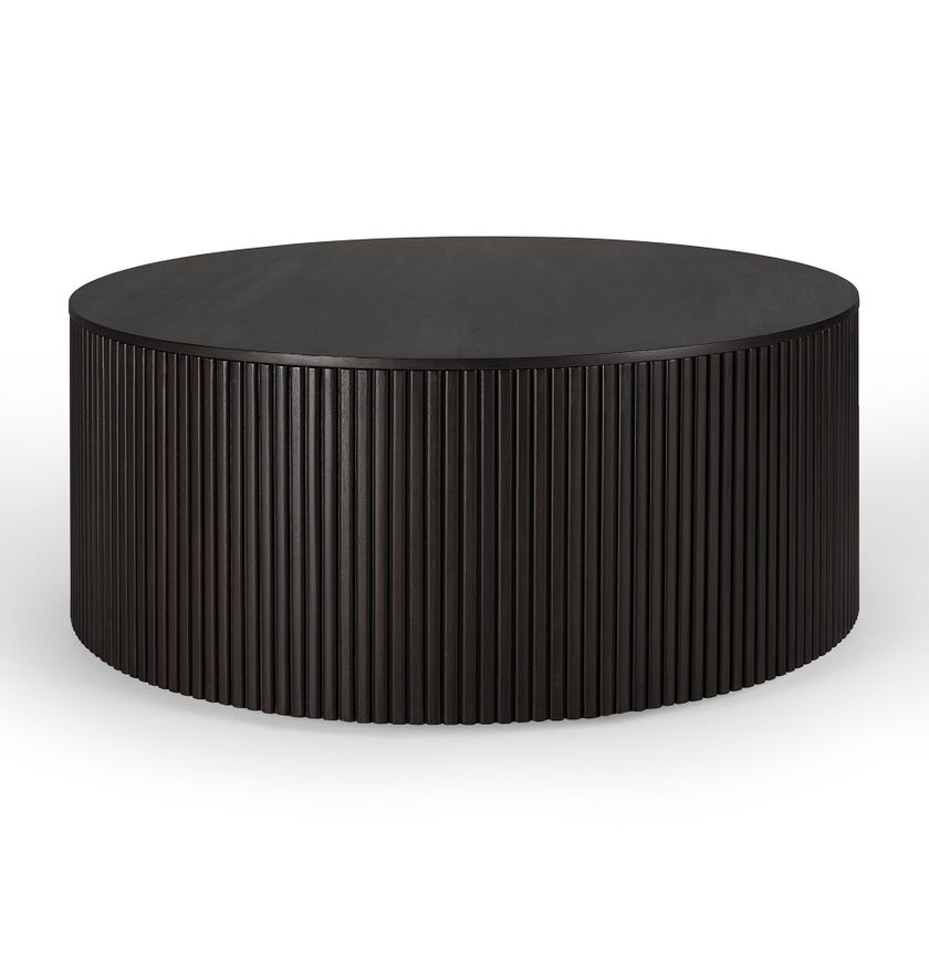 Table basse en acajou ROLLER MAX d'Ethnicraft, Ø.80 cm, Brun foncé
