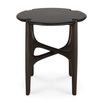 Table d'appoint PI en acajou d'Ethnicraft, Ø.47 cm, Brun foncé