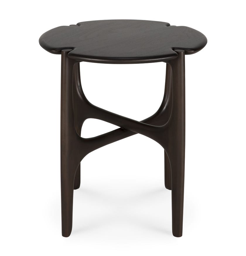 Table d'appoint PI en acajou d'Ethnicraft, Ø.47 cm, Brun foncé