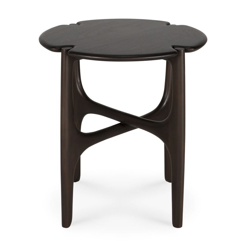 Table d'appoint PI en acajou d'Ethnicraft, Ø.47 cm, Brun foncé Table d'appoint PI en acajou d'Ethnicraft, Ø.47 cm, Brun foncé