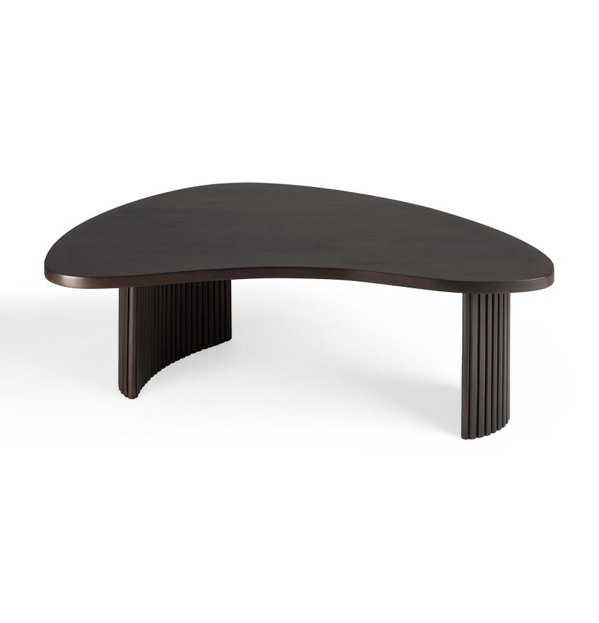 Table basse Boomerang d'Ethnicraft en acajou, 85 x 77 cm, Brun foncé