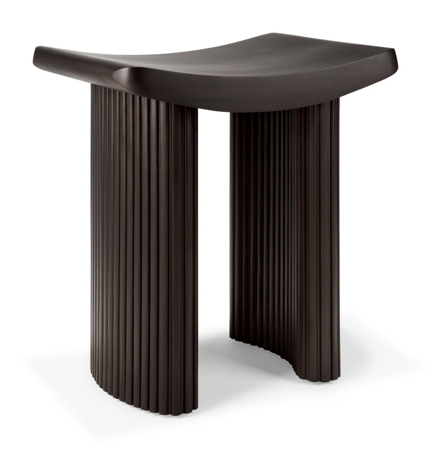 Tabouret Roller Max - acajou vernis - brun foncé