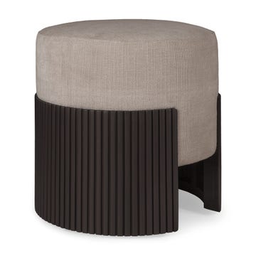 Pouf Roller Max - acajou vernis - brun foncé - tissu Rice d'Ethnicraft