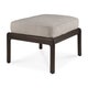 Repose-pieds / pouf JACK de Ethnicraft, Acajou brun foncé vernis, Tissu ivoire