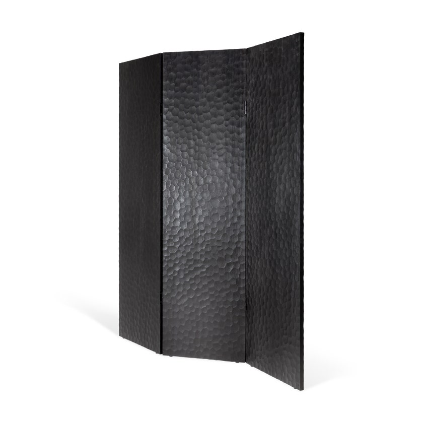 Paravent Chopped - acajou vernis - noir Paravent Chopped - acajou vernis - noir