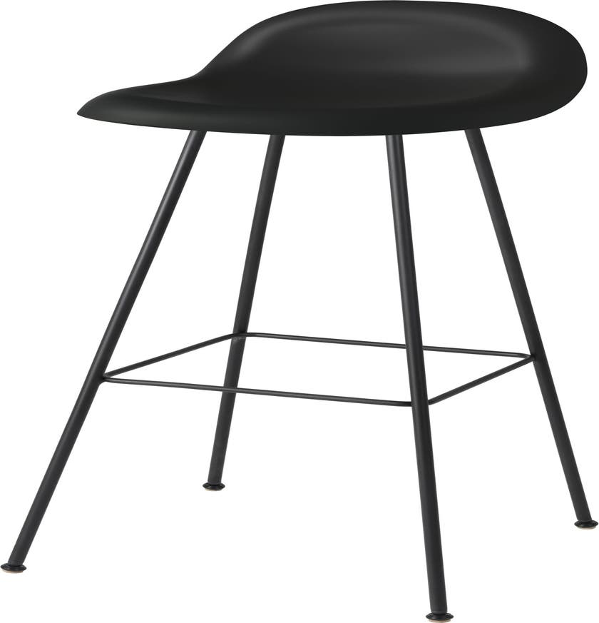 Tabouret de bar 3D de Gubi, Assise hêtre noir semi mat laqué