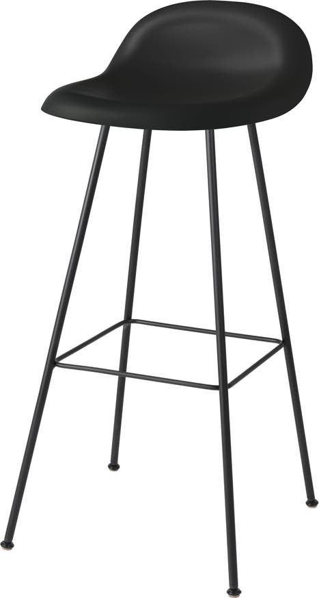 Tabouret de bar 3D de Gubi, Assise hêtre noir semi mat laqué Tabouret de bar 3D de Gubi, Assise hêtre noir semi mat laqué