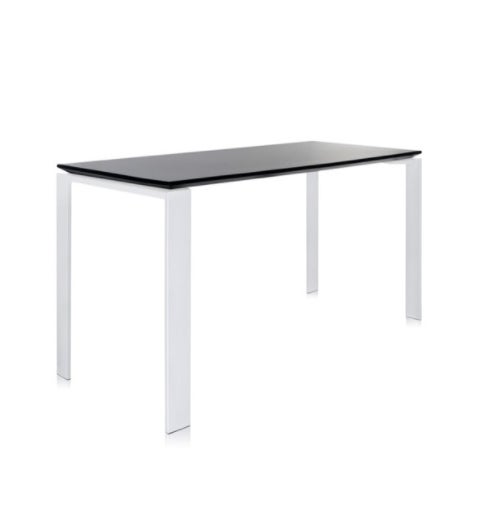 Table FOUR de Kartell, 190 x 79, Piètement blanc, Plateau noir