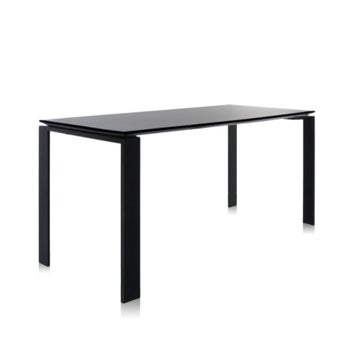 Table FOUR de Kartell, 190 x 90, Piètement noir, Plateau noir soft touch