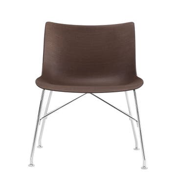 Chaise P/WOOD de Kartell, Hêtre foncé, Chromé