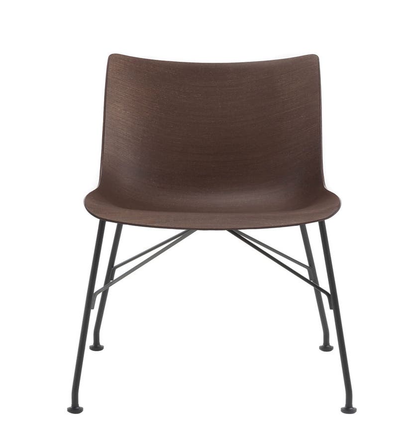 Chaise P/WOOD de Kartell, Hêtre foncé, Noir
