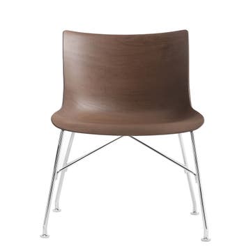 Chaise P/WOOD de Kartell, Frêne foncé, Chromé 