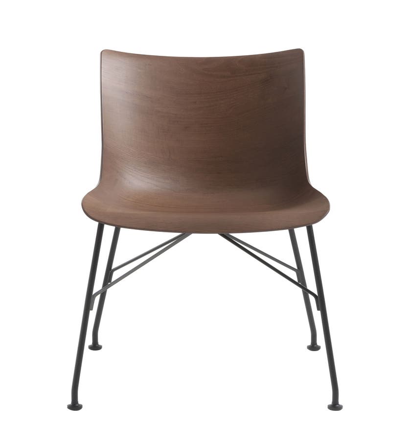Chaise P/WOOD de Kartell, Frêne foncé, Noir