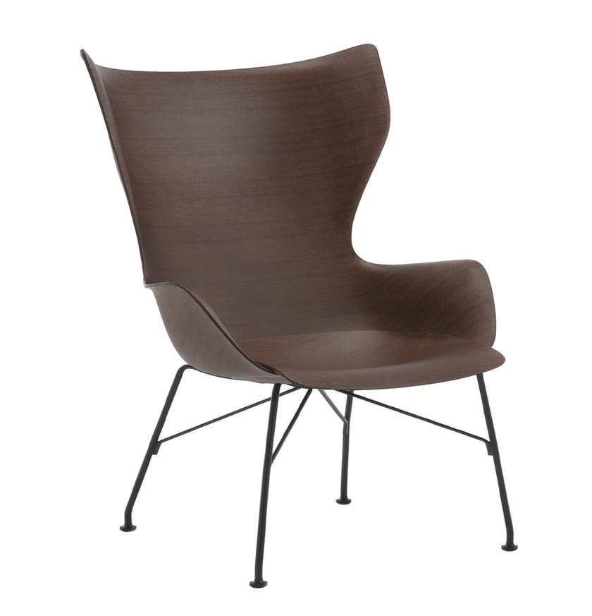 Fauteuil K/WOOD de Kartell, Hêtre foncé, Noir