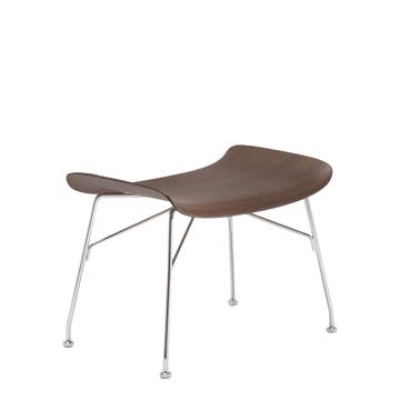 Repose-pieds S/WOOD de Kartell, Hêtre foncé, Chromé 