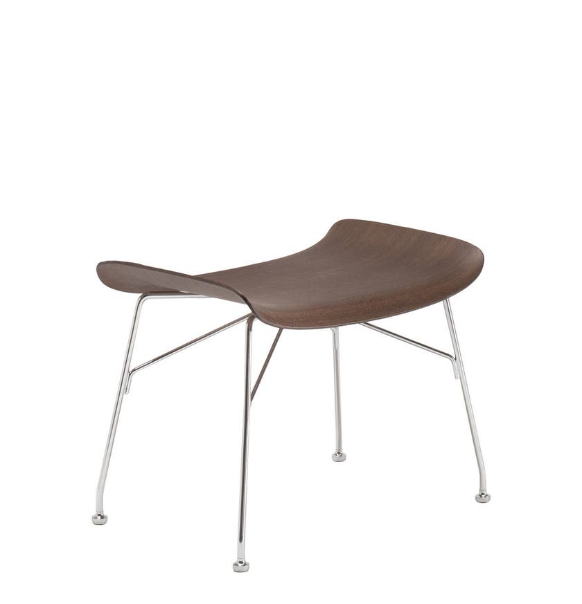 Repose-pieds S/WOOD de Kartell, Hêtre foncé, Chromé 