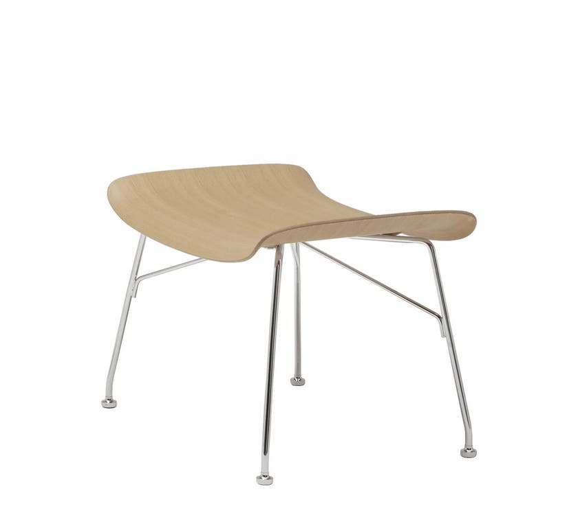 Repose-pieds S/WOOD de Kartell, Frêne clair, Chromé Repose-pieds S/WOOD de Kartell, Frêne clair, Chromé