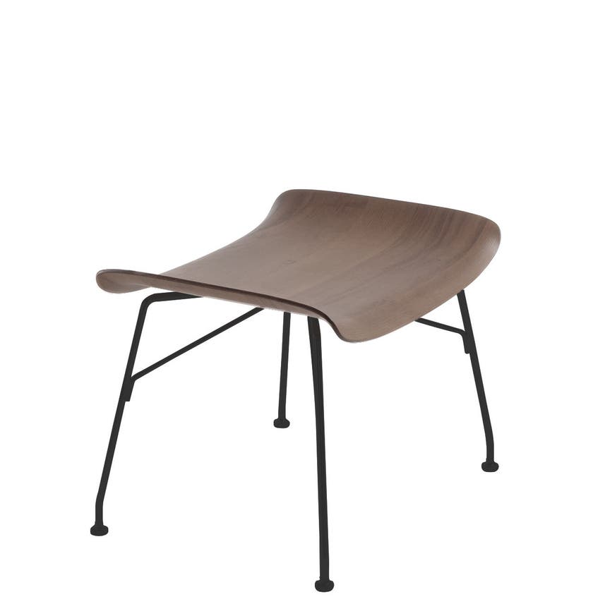 Repose-pieds S/WOOD de Kartell, Frêne foncé, Noir